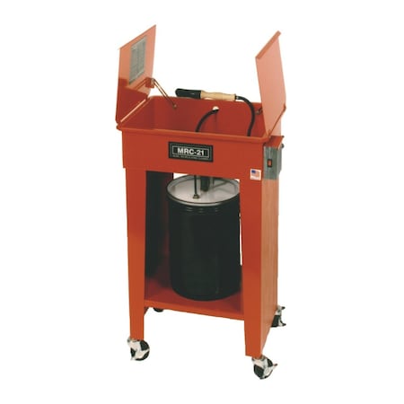 Build-All Mobile Recirculating Brake Washer, Casters, Flow Thru Brush, Dual Lid MRC21